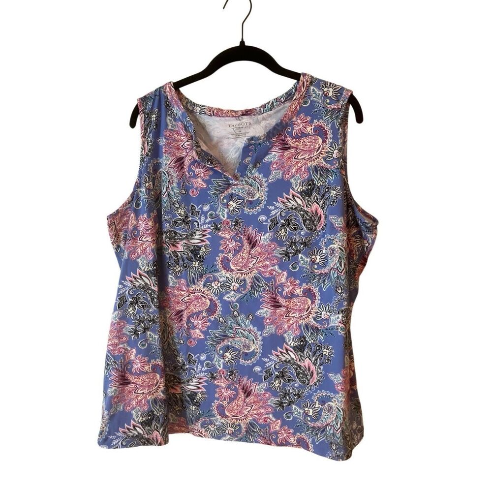 Talbots Sleeveless Paisley Top 2X